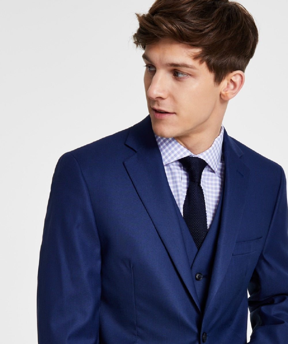 Jaqueta Alfani Masculina Slim Fit Stretch Solid Azul Tamanho 36