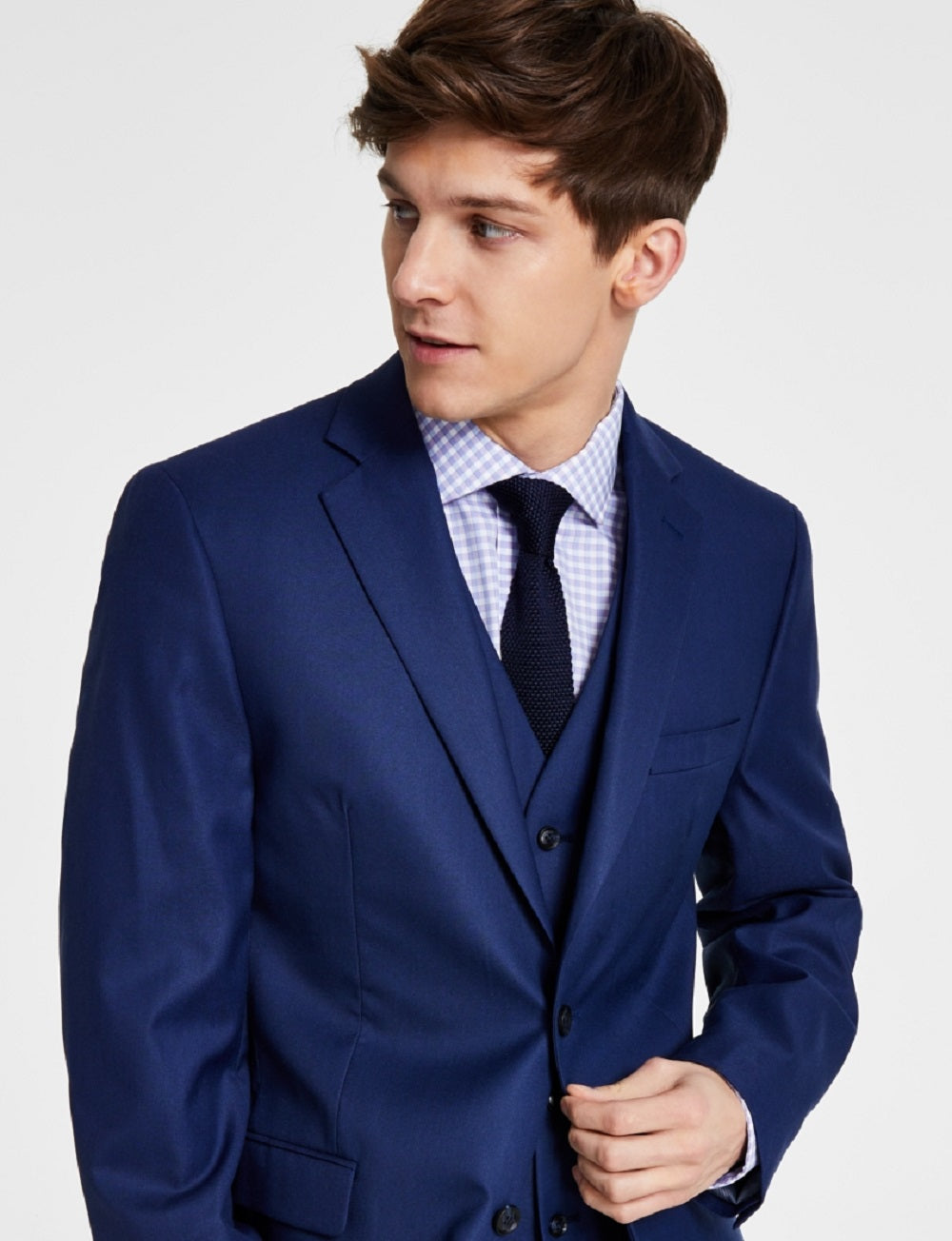 Jaqueta Alfani Masculina Slim Fit Stretch Solid Azul Tamanho 44