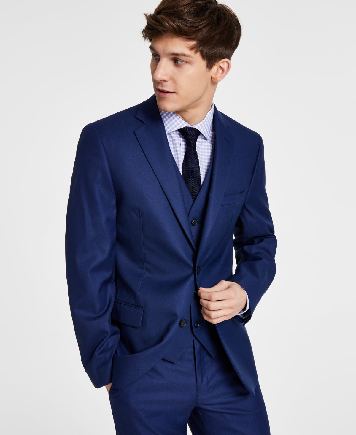 Jaqueta Alfani Masculina Slim Fit Stretch Solid Azul Tamanho 44