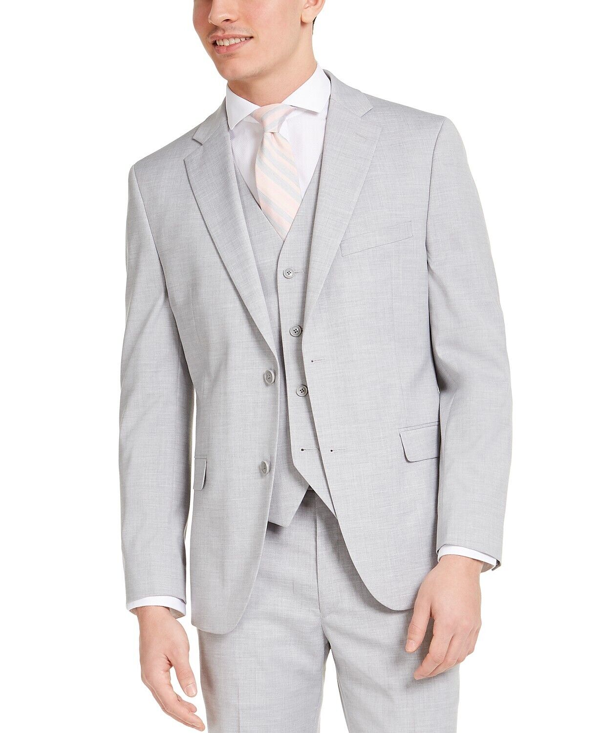 Jaqueta Alfani Masculina Slim Fit Stretch Solid Cinza Tamanho 40