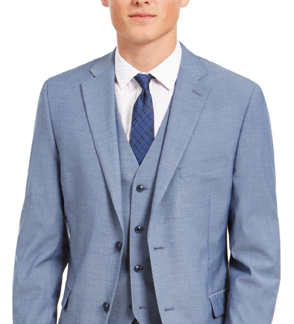 Jaqueta Alfani Masculina Slim Fit Stretch Solid Azul Tamanho 40