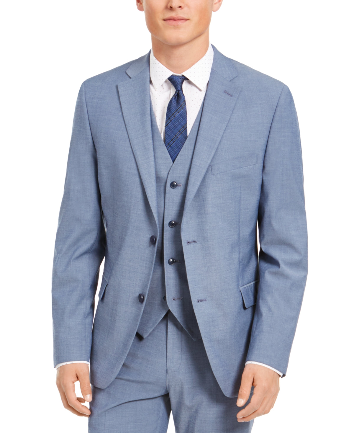 Jaqueta Alfani Masculina Slim Fit Stretch Solid Azul Tamanho 40