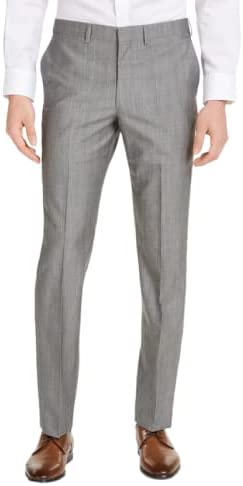 Calça de terno elástica slim fit masculina DKNY cinza tamanho 36x32