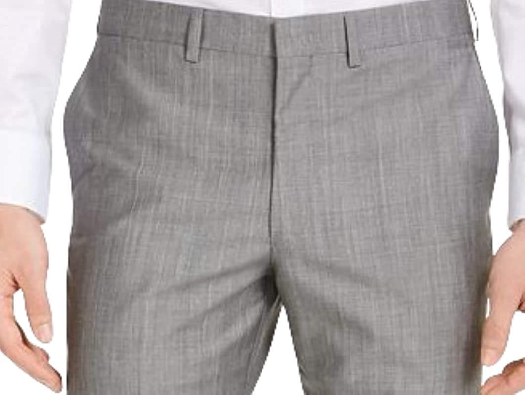 Calça de terno elástica slim fit masculina DKNY cinza tamanho 36x32