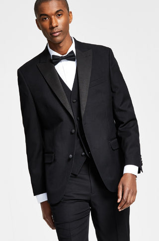 Jaquetas de smoking Alfani masculinas slim fit, pretas, tamanho 46