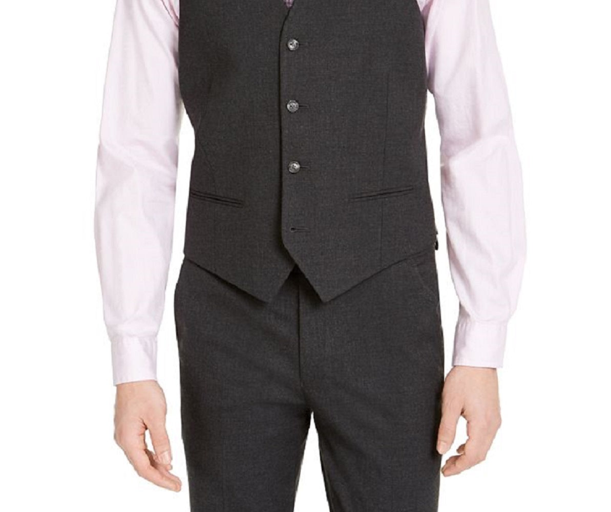 Colete Alfani Masculino Slim Fit Stretch Solid Preto Tamanho Médio