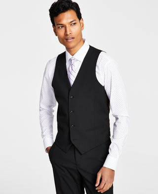 Colete Alfani Masculino Slim Fit Stretch Solid Preto Tamanho Grande