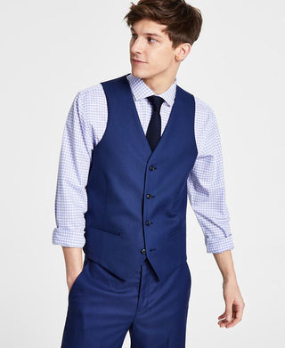 Colete Alfani Masculino Slim Fit Stretch Solid Azul Tamanho Médio