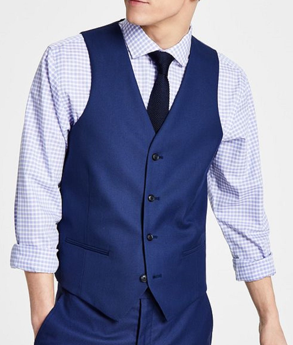 Colete Alfani Masculino Slim Fit Stretch Solid Azul Tamanho Médio
