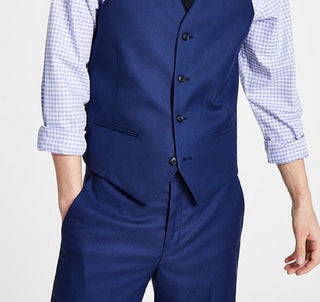 Colete Alfani Masculino Slim Fit Stretch Solid Azul Tamanho Médio
