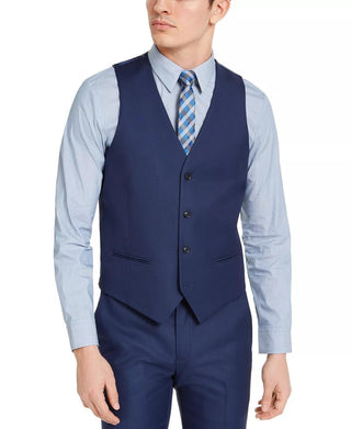 Colete Alfani Masculino Slim Fit Stretch Solid Azul Tamanho Médio