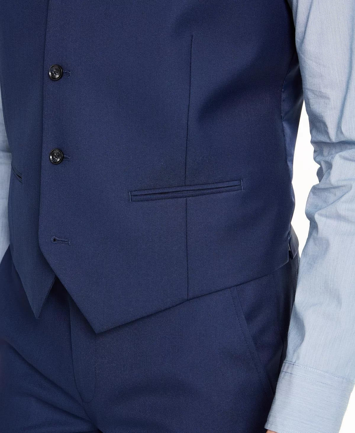 Colete Alfani Masculino Slim Fit Stretch Solid Azul Tamanho Médio