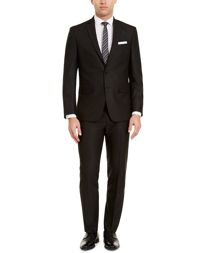 Terno masculino Van Heusen Flex Plain Slim Fit, preto, tamanho 38