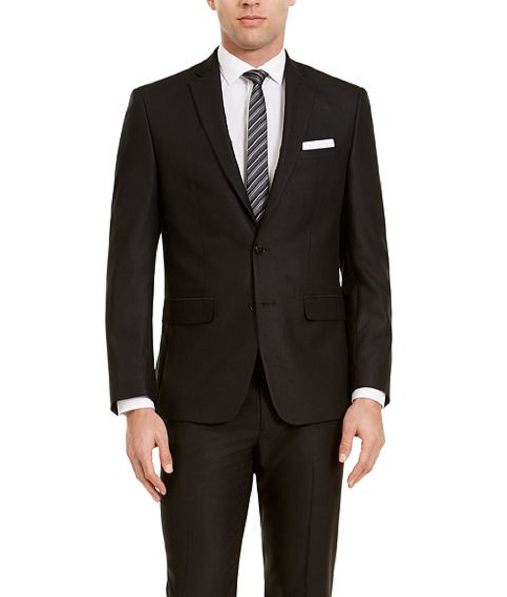 Terno masculino Van Heusen Flex Plain Slim Fit, preto, tamanho 38
