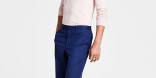 Calça social slim fit masculina Calvin Klein azul tamanho 46x32
