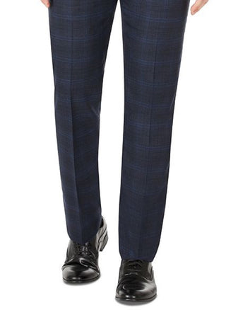 Terno Calvin Klein Masculino Infinite Stretch Windowpane de Lã Calça Separada Azul Tamanho 32X32