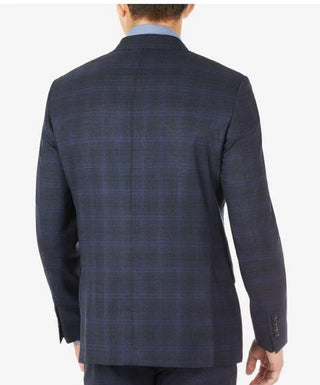 Calvin Klein Terno Masculino de Lã Windowpane Jaqueta Separada Azul Tamanho 38