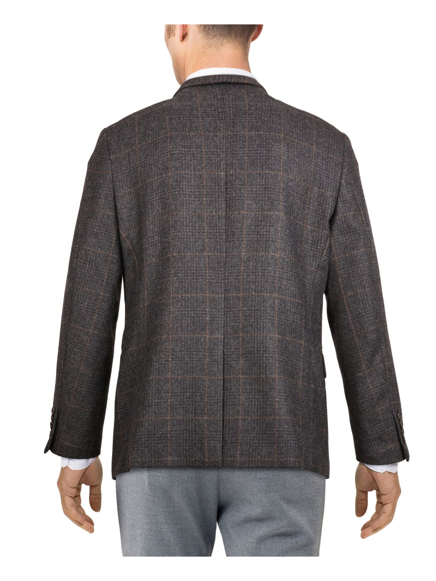 Ralph Lauren Masculino Xadrez Longo Classic Fit Cinza Tamanho 44