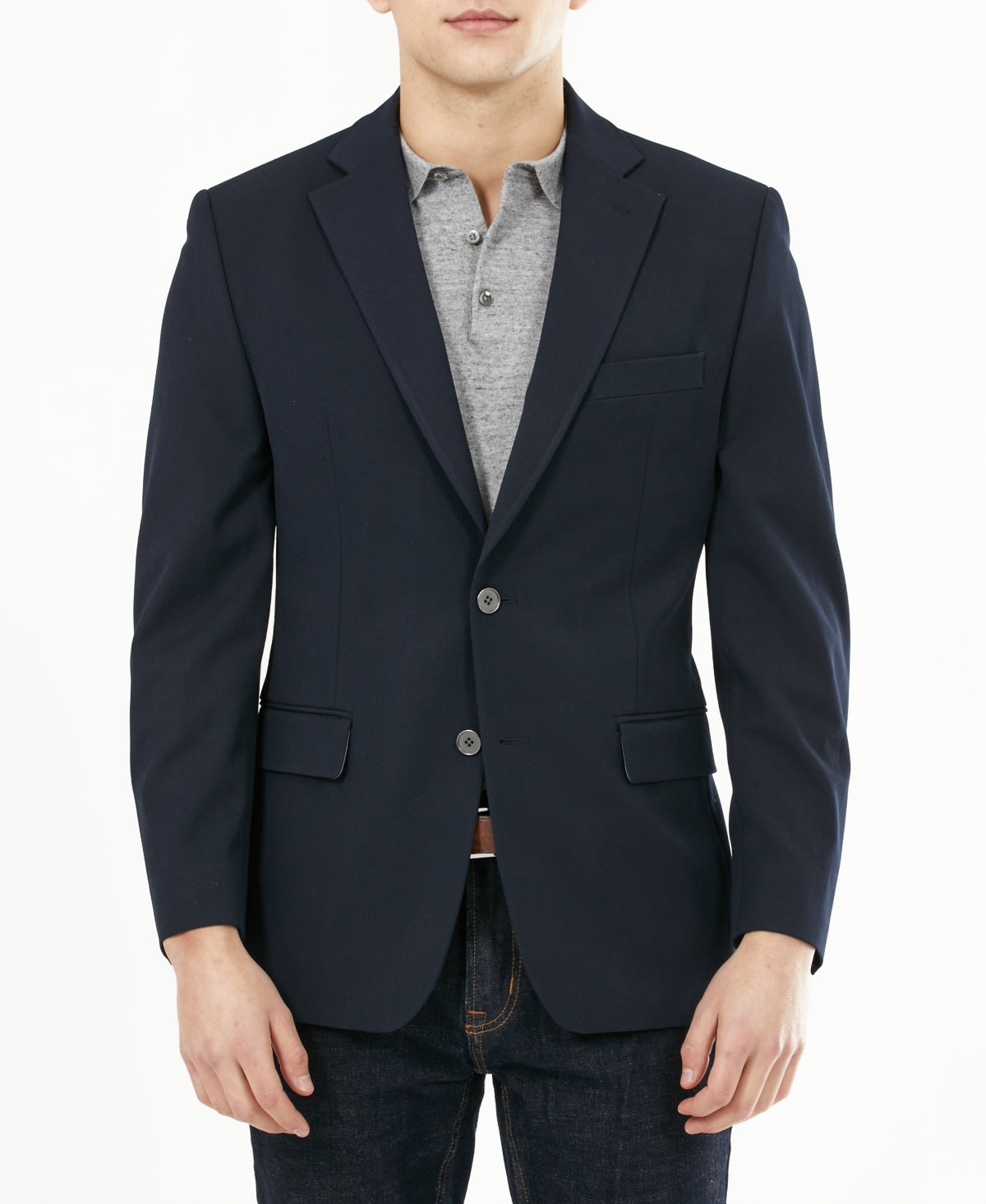 Blazer masculino Michael Kors Modern Fit Stretch Solid Azul Tamanho 48