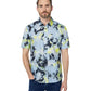 Camisa masculina Volcom Saturate de manga curta, azul-limão, tamanho P/M