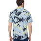 Camisa masculina Volcom Saturate de manga curta, azul-limão, tamanho P/M