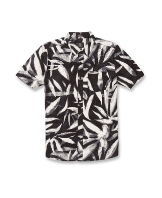 Camisa Volcom Echo Leaf Manga Curta Masculina Preta Tamanho Médio