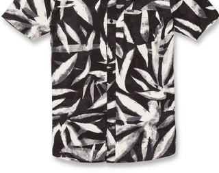 Camisa Volcom Echo Leaf Manga Curta Masculina Preta Tamanho Médio
