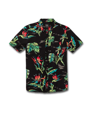 Camisa Volcom Masculina Birds Of Raredise Manga Curta Preta Tamanho X-G