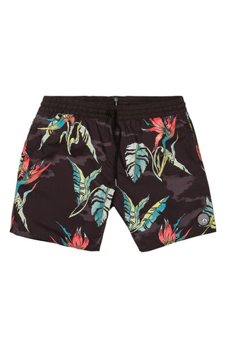 Calção de banho masculino Volcom Beach Bunch preto tamanho pequeno