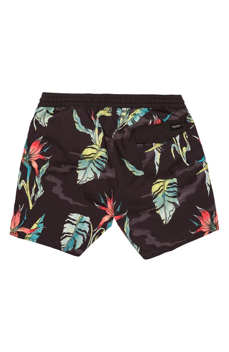 Calção de banho masculino Volcom Beach Bunch preto tamanho pequeno