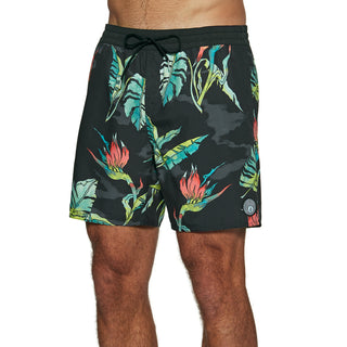 Calção de banho masculino Volcom Beach Bunch preto tamanho pequeno