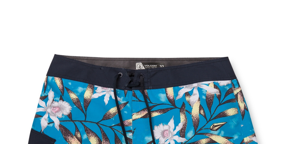 Calção de banho masculino Volcom Tropical Hideout Mod 19 azul tamanho 30