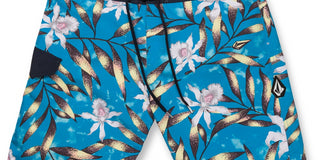 Calção de banho masculino Volcom Tropical Hideout Mod 19 azul tamanho 30