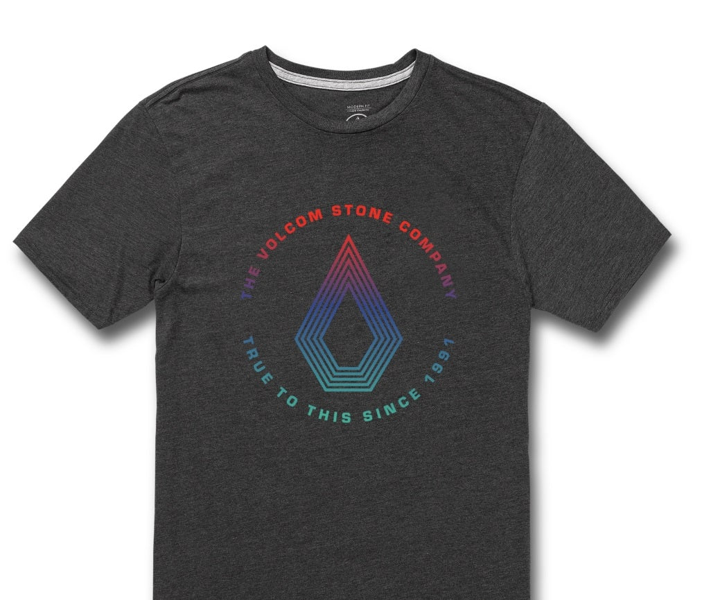 Camiseta Volcom Horizon Masculina Manga Curta Cinza Tamanho Médio