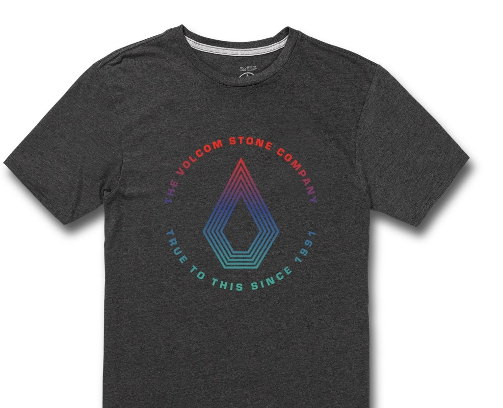 Camiseta Volcom Horizon Masculina Manga Curta Cinza Tamanho Grande