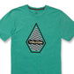 Camiseta masculina Volcom Interference manga curta verde tamanho XX-G