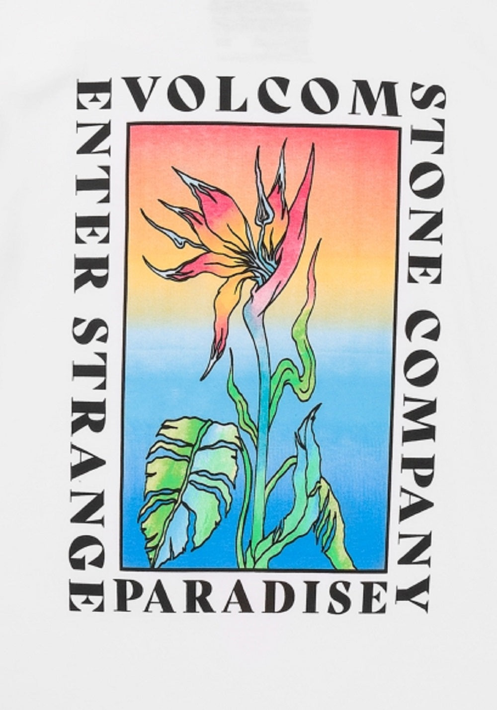 Camiseta Volcom Strange Paradise masculina, manga curta, branca, tamanho médio