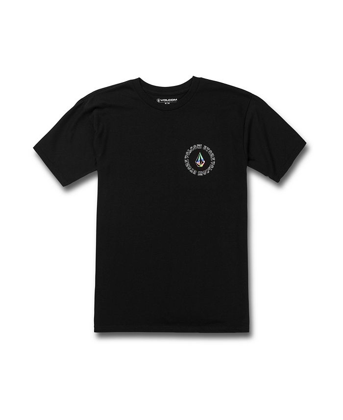 Camiseta gráfica Volcom Star Shields masculina, preta, tamanho pequeno