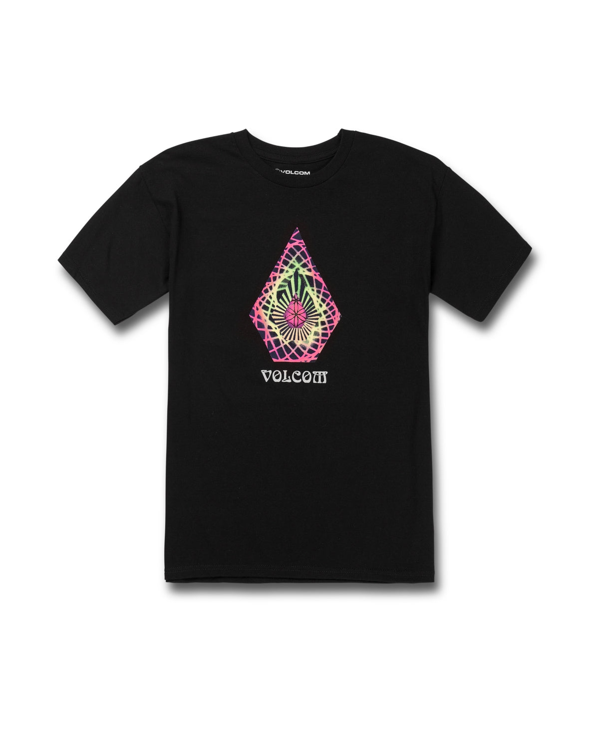 Camiseta Volcom Star Shields Stone masculina, manga curta, preta, tamanho XX-G