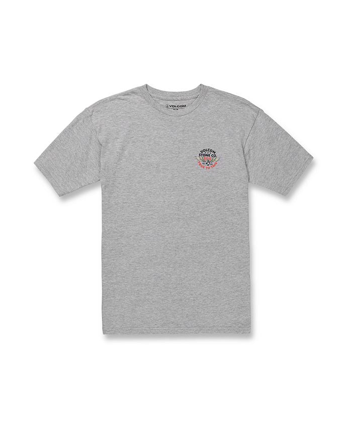 Camiseta Volcom Masculina Winged Beast Manga Curta Cinza Tamanho Grande