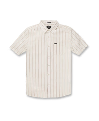 Camiseta Volcom Masculina Boiler Woven Manga Curta Tecido Bege Tamanho Grande