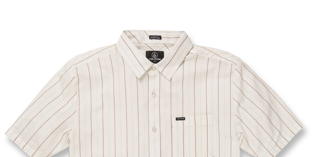 Camiseta Volcom Masculina Boiler Woven Manga Curta Tecido Bege Tamanho Grande