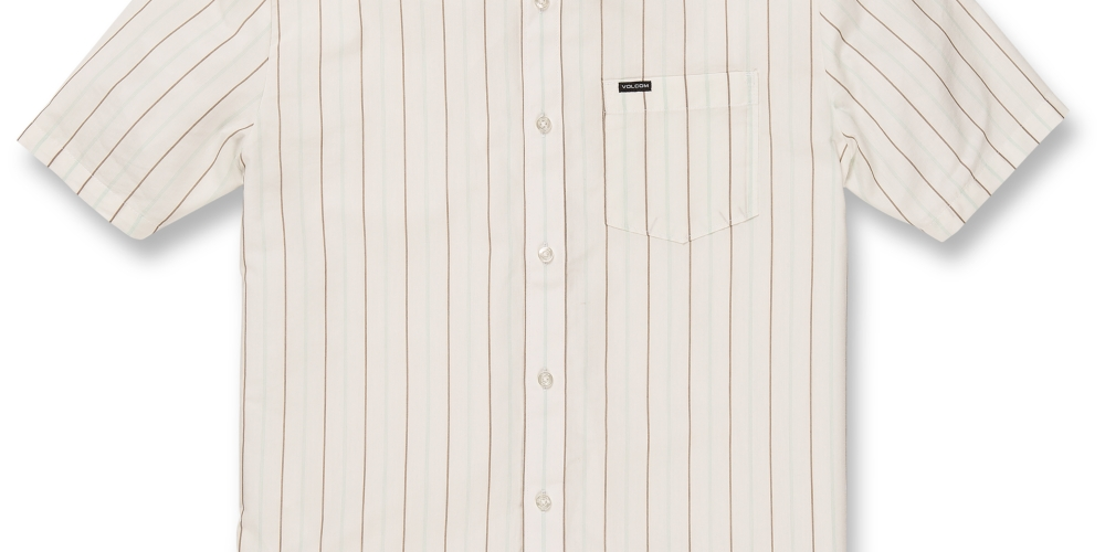 Camiseta Volcom Masculina Boiler Woven Manga Curta Tecido Bege Tamanho Grande