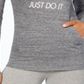 Moletom Nike Feminino com Capuz e Zíper em Malha Cinza Tamanho XS