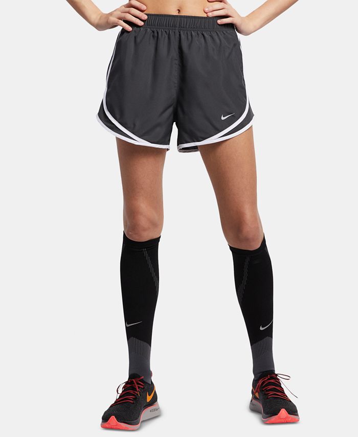 Shorts de corrida Nike Dri Fit Tempo feminino, cinza, tamanho XX-G