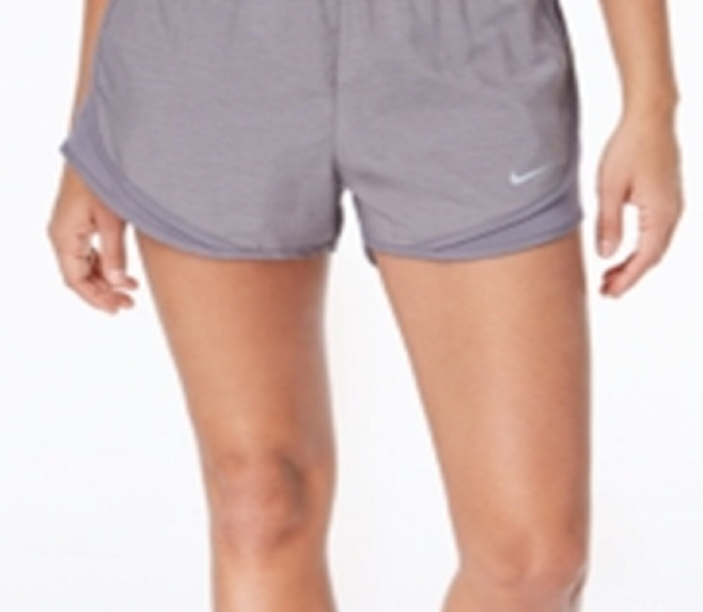Shorts de corrida Nike Dri Fit Tempo feminino, cinza, tamanho XX-G