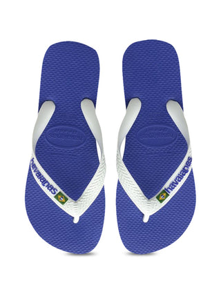 Havaianas Masculino Brasil Logo Flip Flop Azul Tamanho 9.5