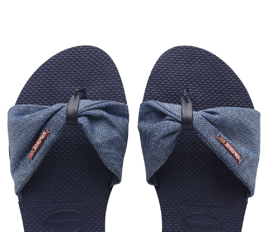 Sandália Havaianas You St Tropez Shine Feminina Azul Tamanho 8