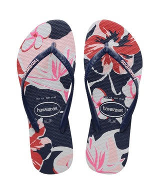 Sandália Havaianas Feminina Slim Floral Basic Azul Tamanho 9-10