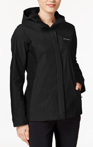 Jaqueta de chuva feminina Columbia Omni Tech Arcadia II preta, tamanho grande